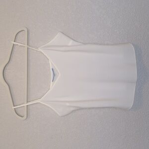 Antonio Melani white satin like lightweight spaghetti strap tank top